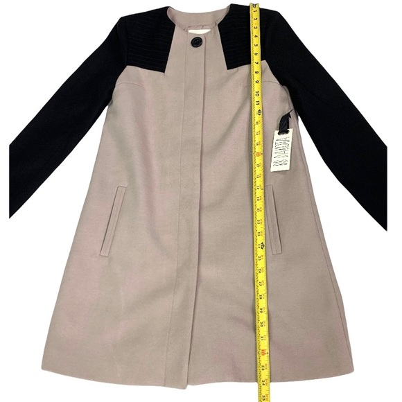 BB Dakota Hana Coat XS Black & Taupe Gobi Color-Block - Picture 14 of 15